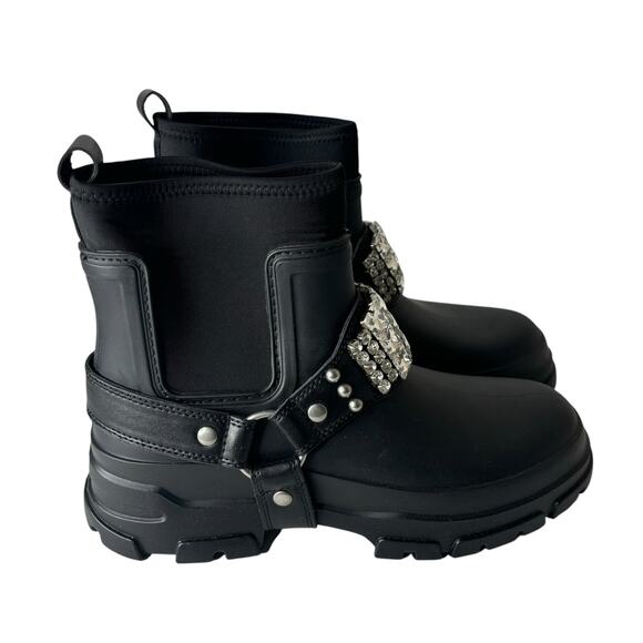 Karl Lagerfeld Paris Rylie Embellished Ankle Boots Black Size 9 - Picture 2 of 7